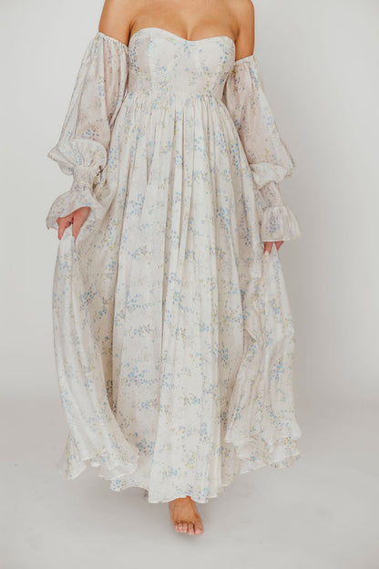 Dear Skye Floral Dress in Blue