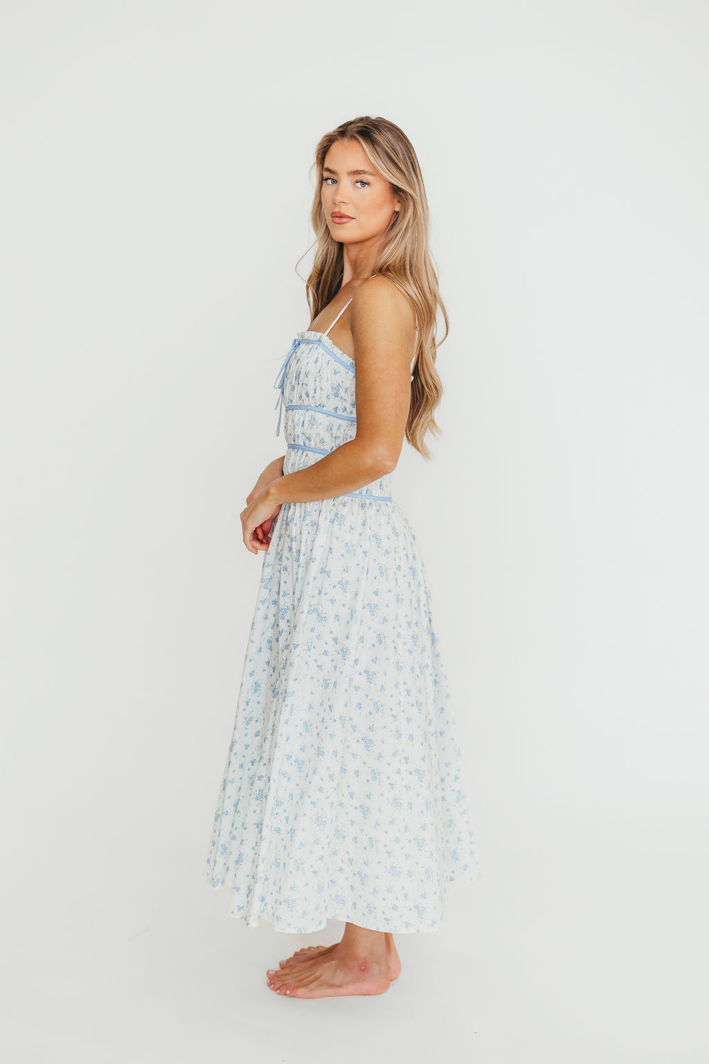 Vanessa Midi Dress in Blue