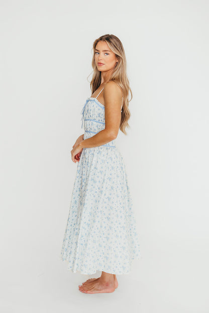 Vanessa Midi Dress in Blue