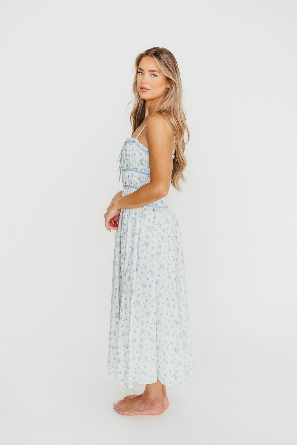 Vanessa Midi Dress in Blue
