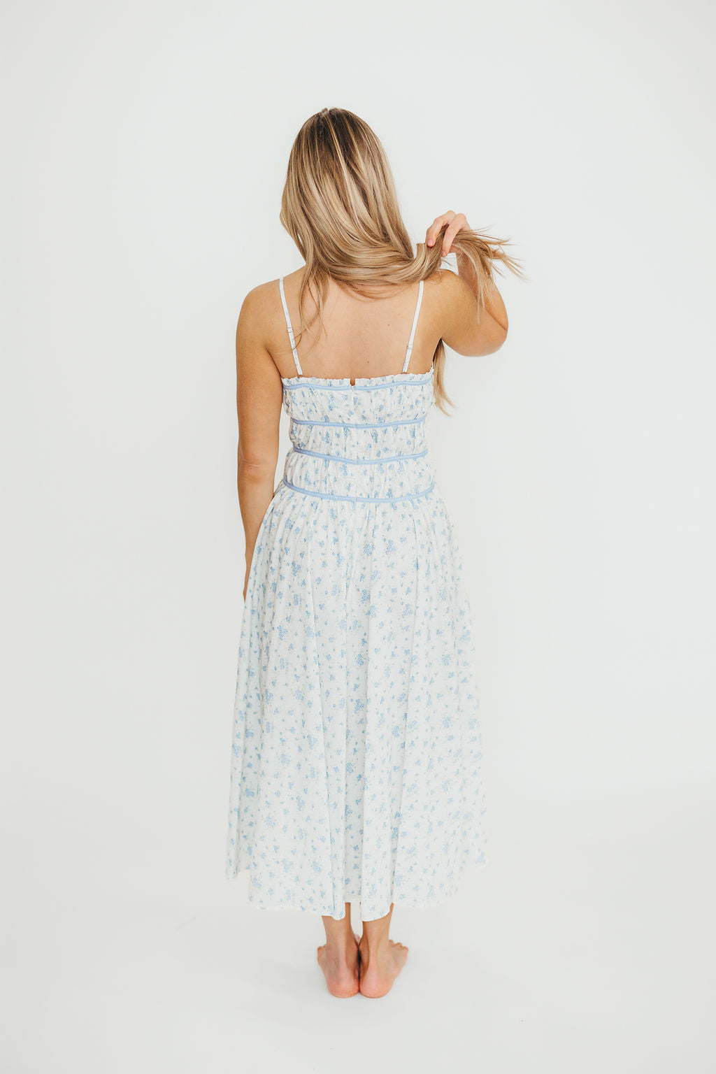 Vanessa Midi Dress in Blue