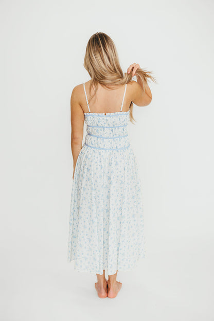 Vanessa Midi Dress in Blue