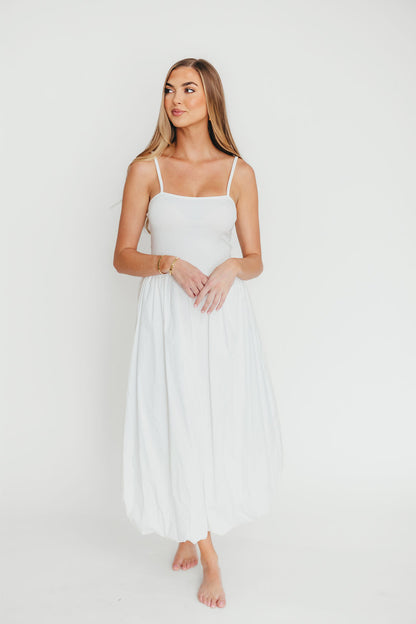 Marisol Bubble Maxi Dress in Off-White