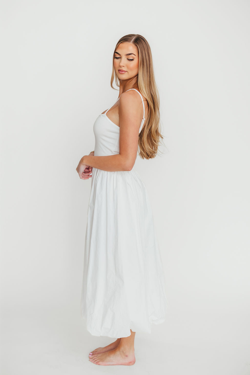 Marisol Bubble Maxi Dress in Off-White