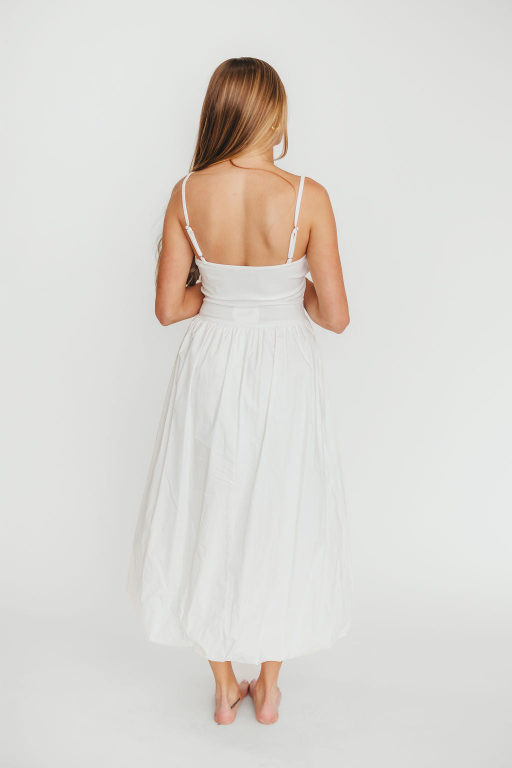 Marisol Bubble Maxi Dress in Off-White