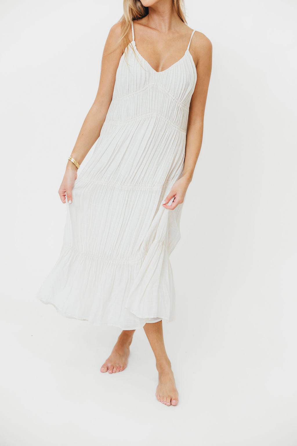 The Kendra Midi Dress in Cream