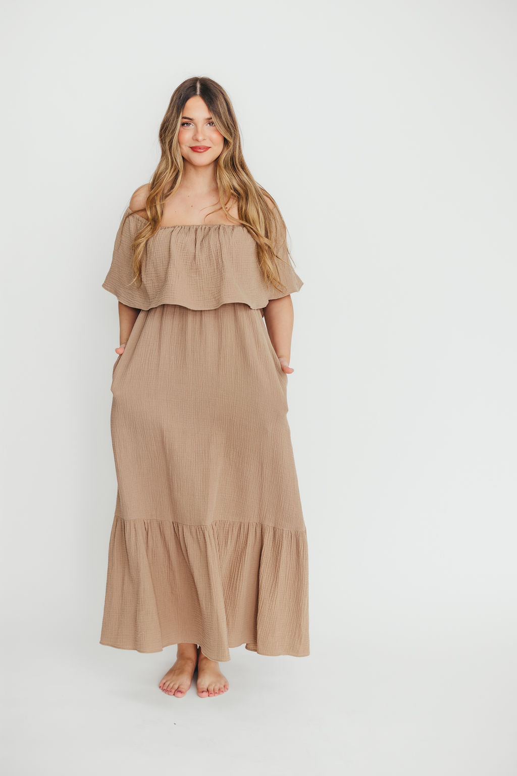 Josie 100% Cotton Maxi Dress in Dry Thyme - Bump & Nursing Friendly