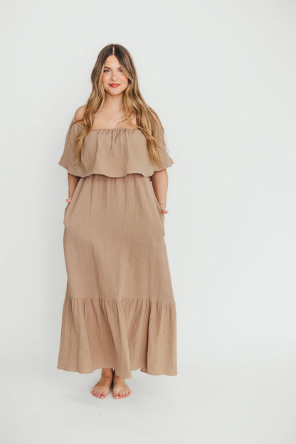 Josie 100% Cotton Maxi Dress in Dry Thyme - Bump & Nursing Friendly