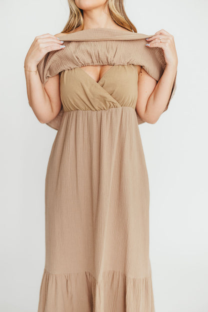 Josie 100% Cotton Maxi Dress in Dry Thyme - Bump & Nursing Friendly