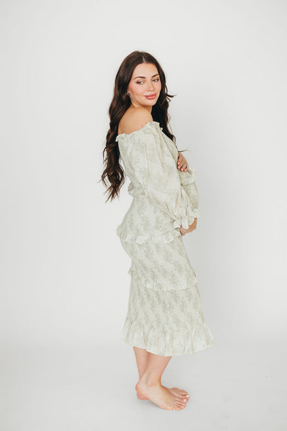 The Chloe Midi Dress in Sage - Bump Friendly
