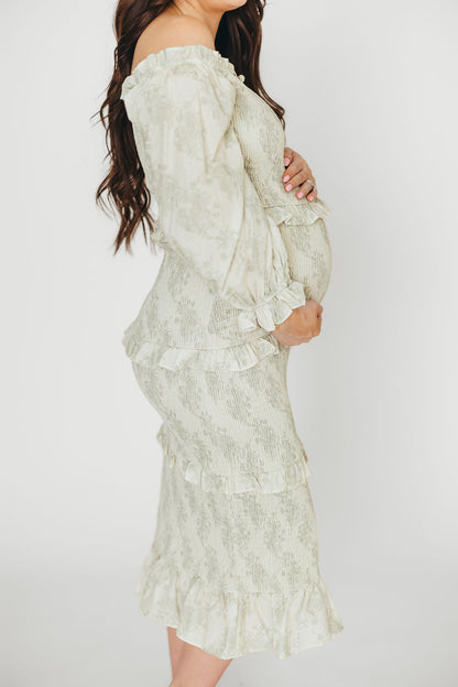 The Chloe Midi Dress in Sage - Bump Friendly