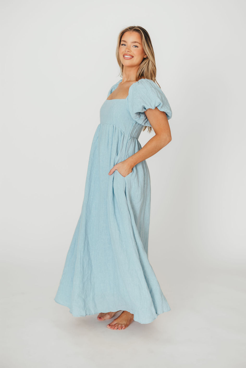 Candace Maxi Dress in Light Blue