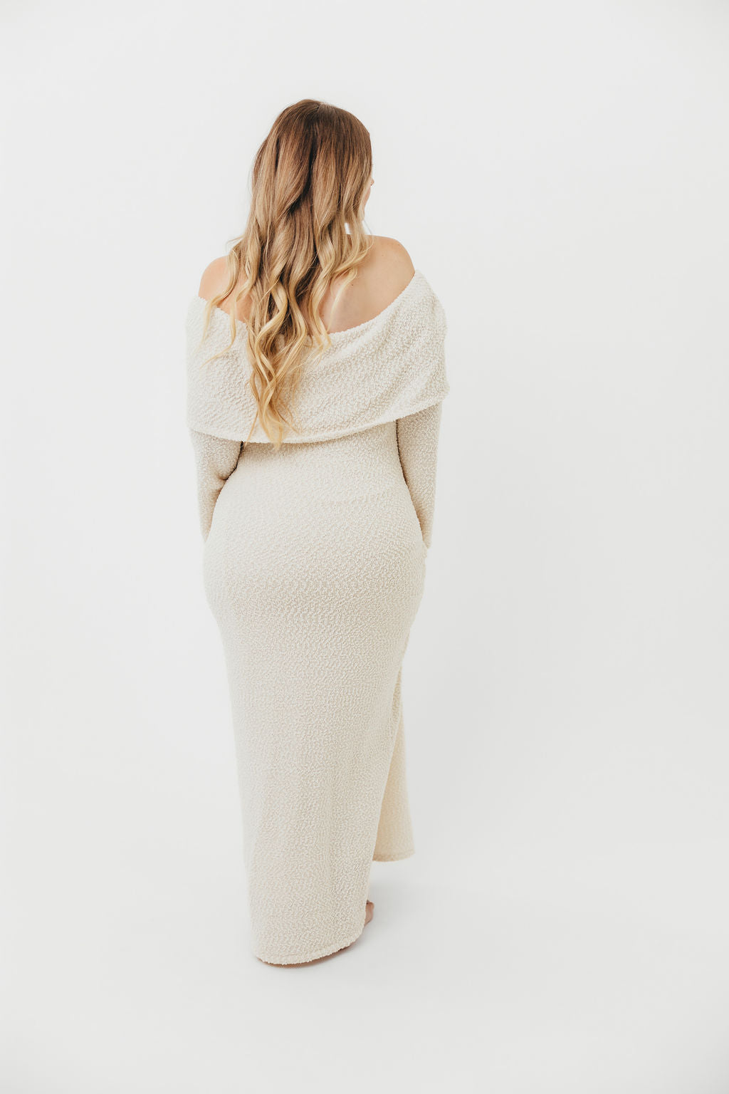 Nora Knit Maxi Dress in Ivory - Bump Friendly