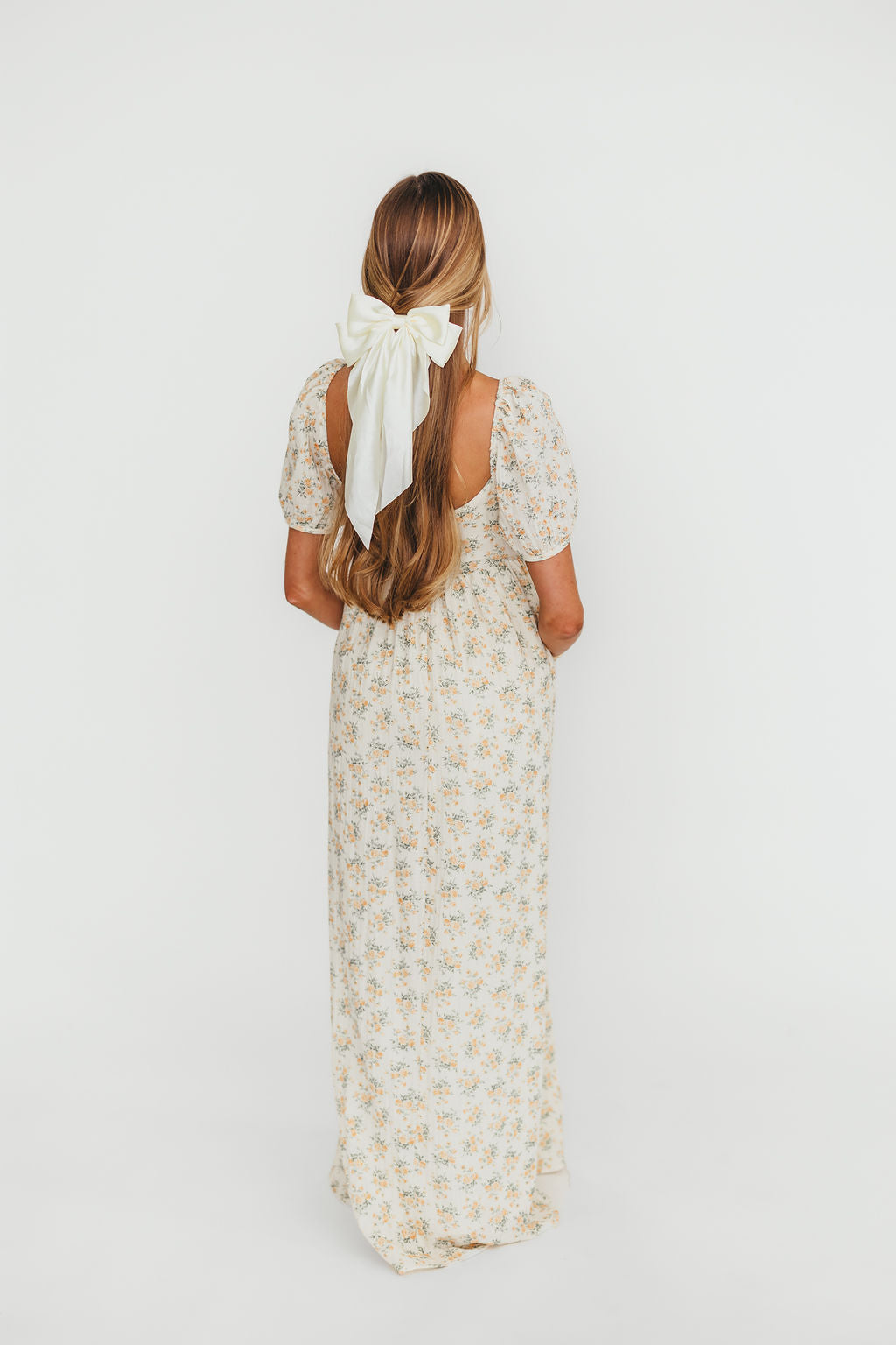 Haven 100% Cotton Tie-Front Maxi Dress in Orange/Green Floral - Bump Friendly
