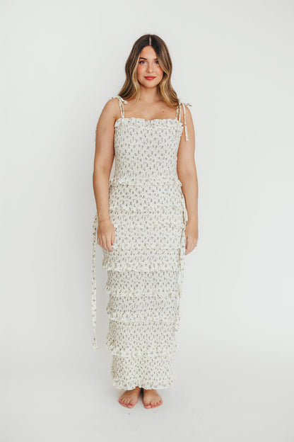 Harley Maxi Dress in Gray Floral - Bump Friendly