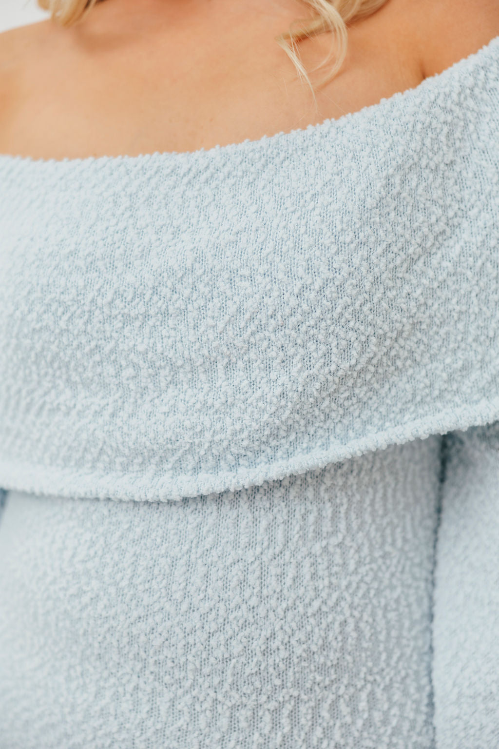Nora Knit Maxi Dress in Dusty Blue - Bump Friendly