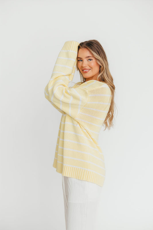 Bayside Sweater in Banana Stripe