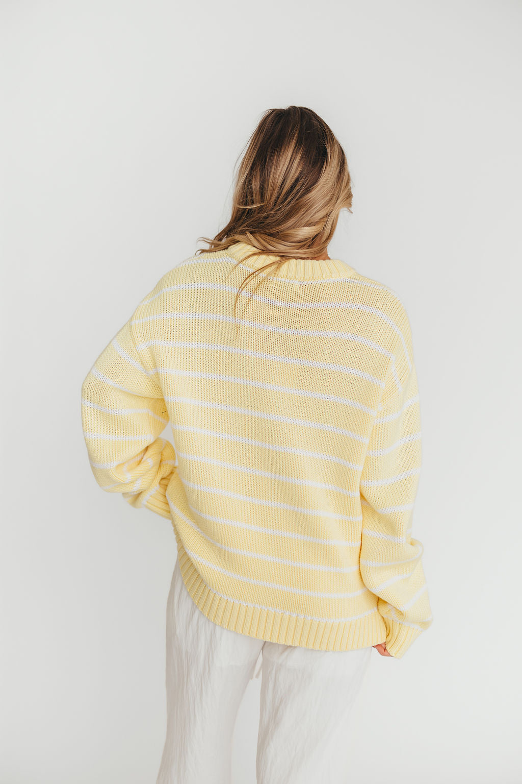 Bayside Sweater in Banana Stripe