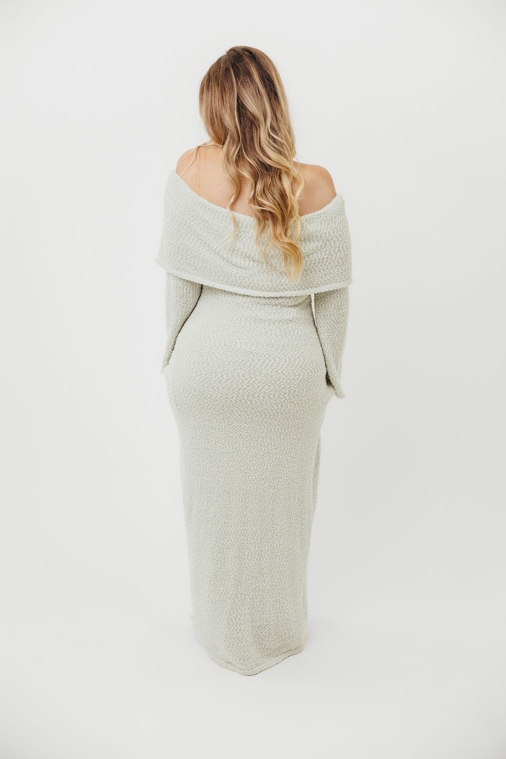 Nora Knit Maxi Dress in Seafoam- Bump Friendly