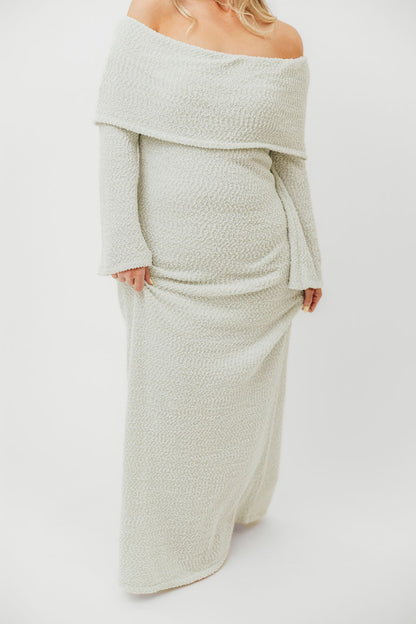 Nora Knit Maxi Dress in Seafoam- Bump Friendly