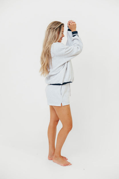 Basic Blank Sweat Shorts in Pearl Grey