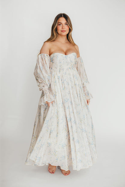 Dear Skye Floral Dress in Blue