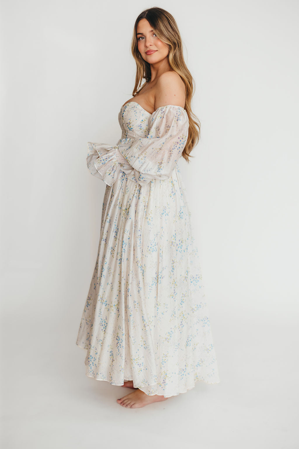 Dear Skye Floral Dress in Blue