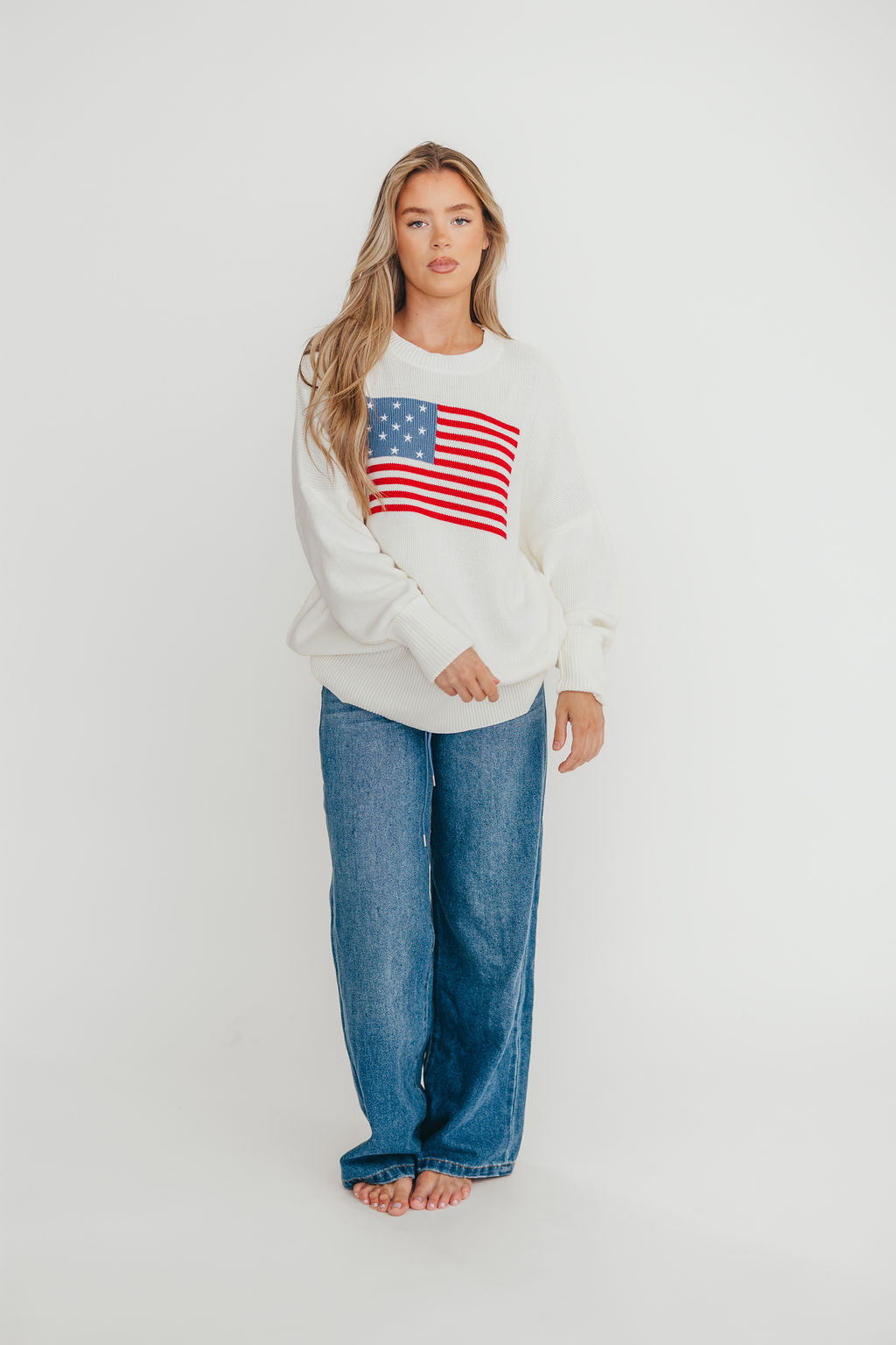 Jade Drawstring Wide Leg Jean in Baltic