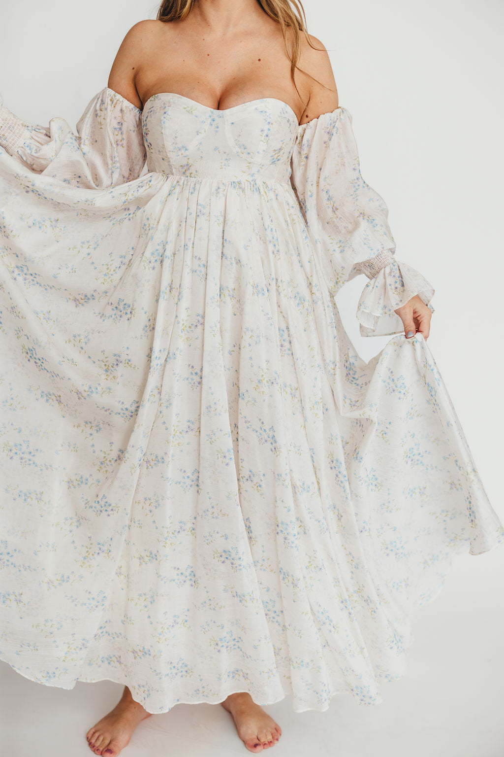 Dear Skye Floral Dress in Blue