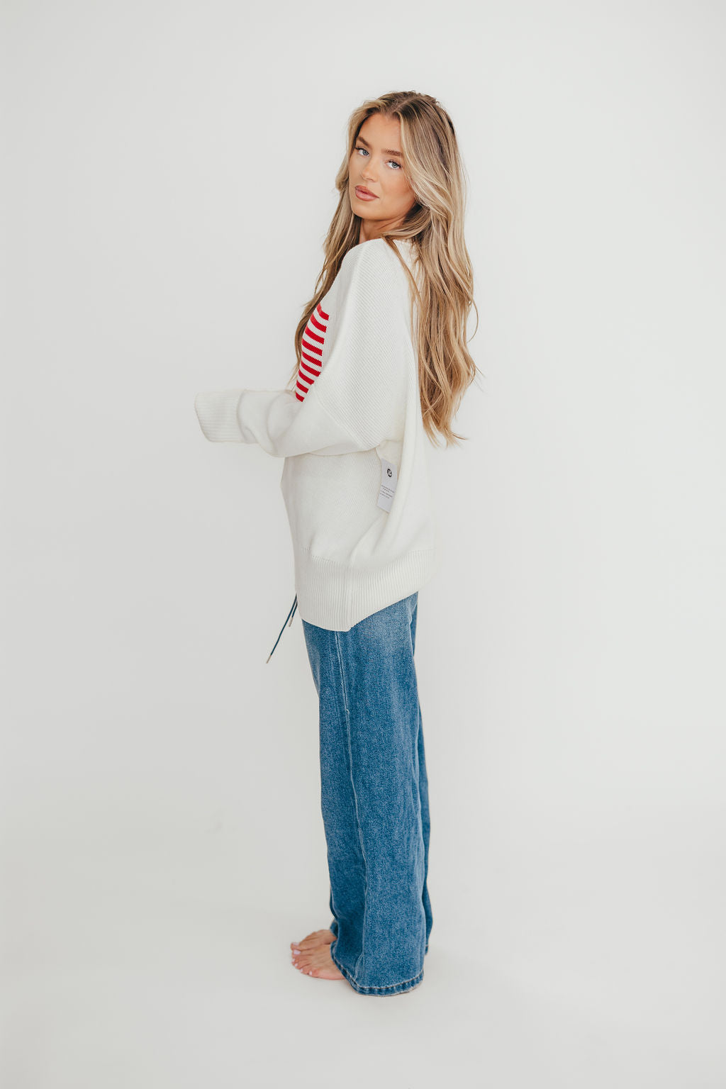 Jade Drawstring Wide Leg Jean in Baltic