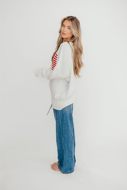 Jade Drawstring Wide Leg Jean in Baltic