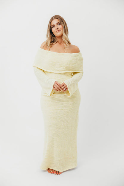 Nora Knit Maxi Dress in Butter Yellow- Bump Friendly