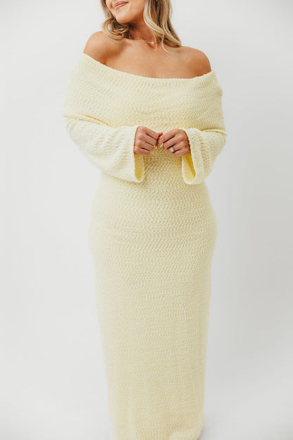 Nora Knit Maxi Dress in Butter Yellow- Bump Friendly