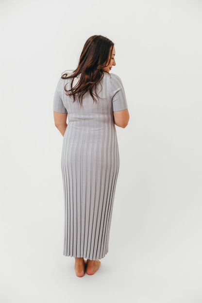 Oakley Ribbed Maxi Dress in Light Blue - Bump Friendly