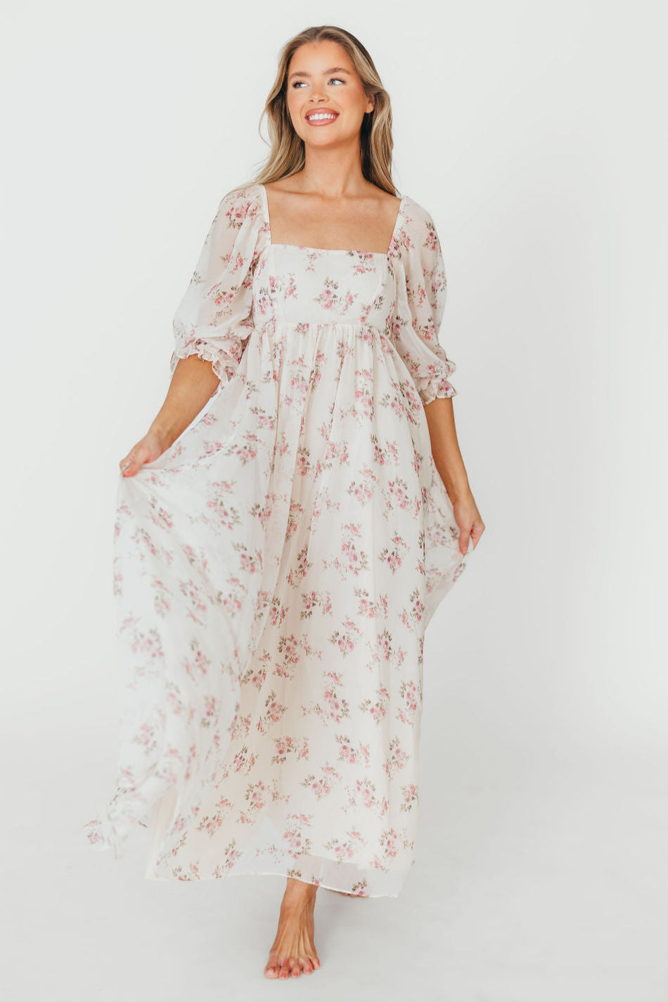 Mona Maxi Dress in Pink Floral