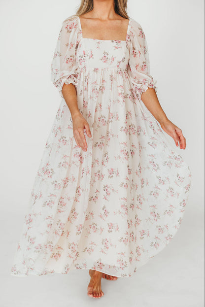 Mona Maxi Dress in Pink Floral