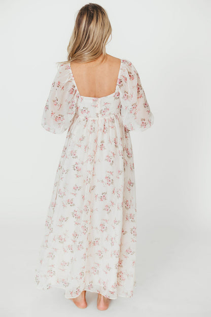 Mona Maxi Dress in Pink Floral