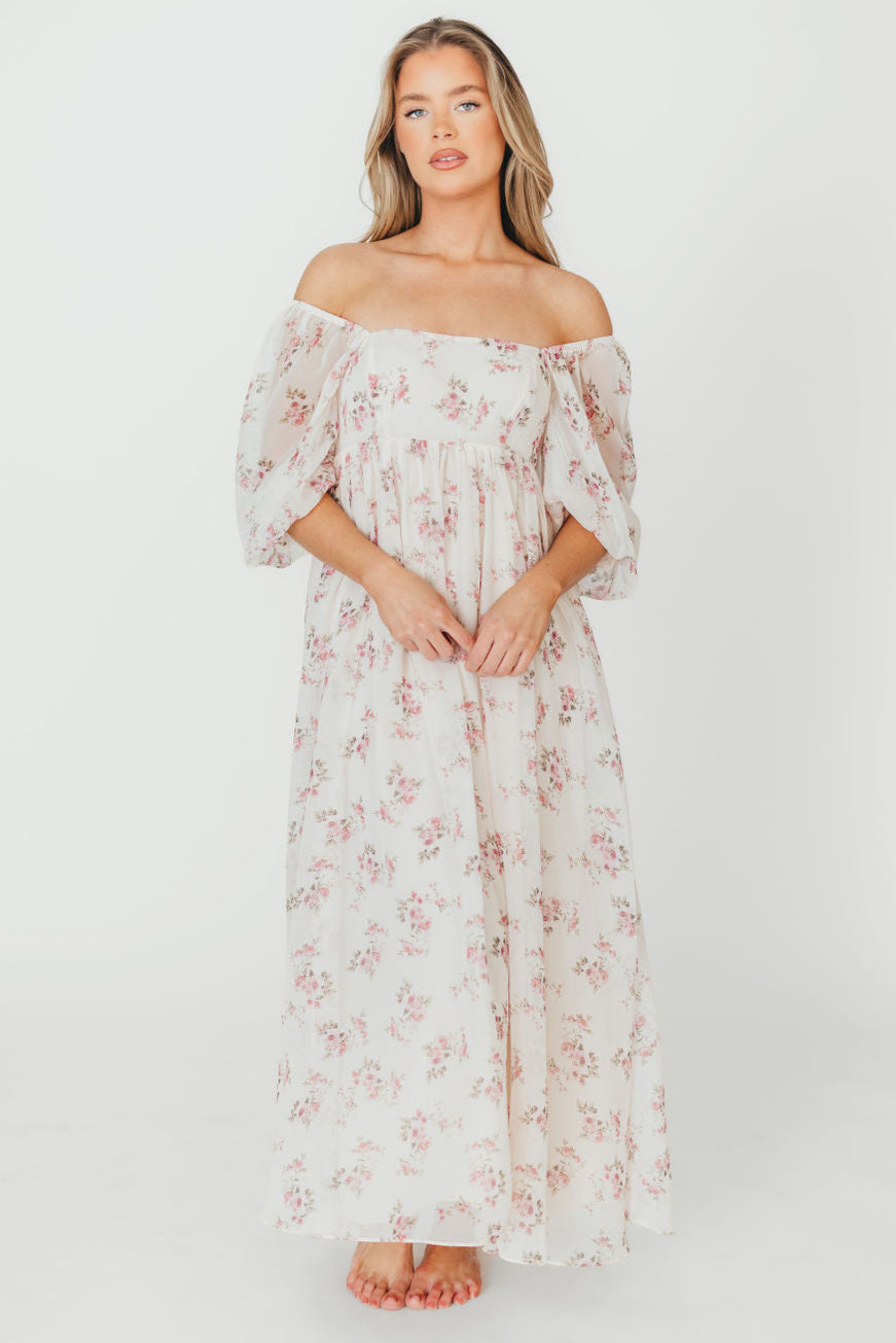 Mona Maxi Dress in Pink Floral