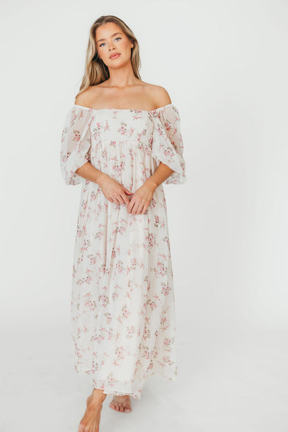 Mona Maxi Dress in Pink Floral