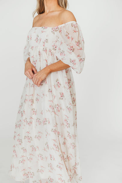 Mona Maxi Dress in Pink Floral