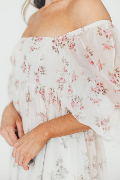 Mona Maxi Dress in Pink Floral