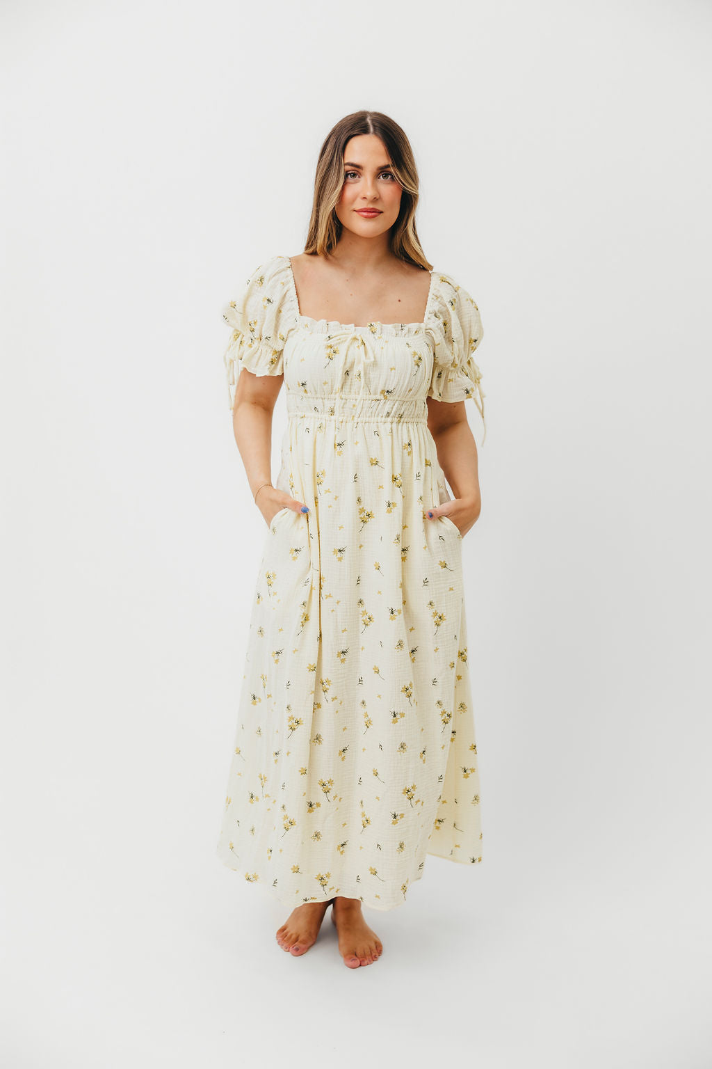 Savanna Steppe 100% Cotton Dress in Cream - Bump Friendly & Inclusive Sizing (S-3XL)