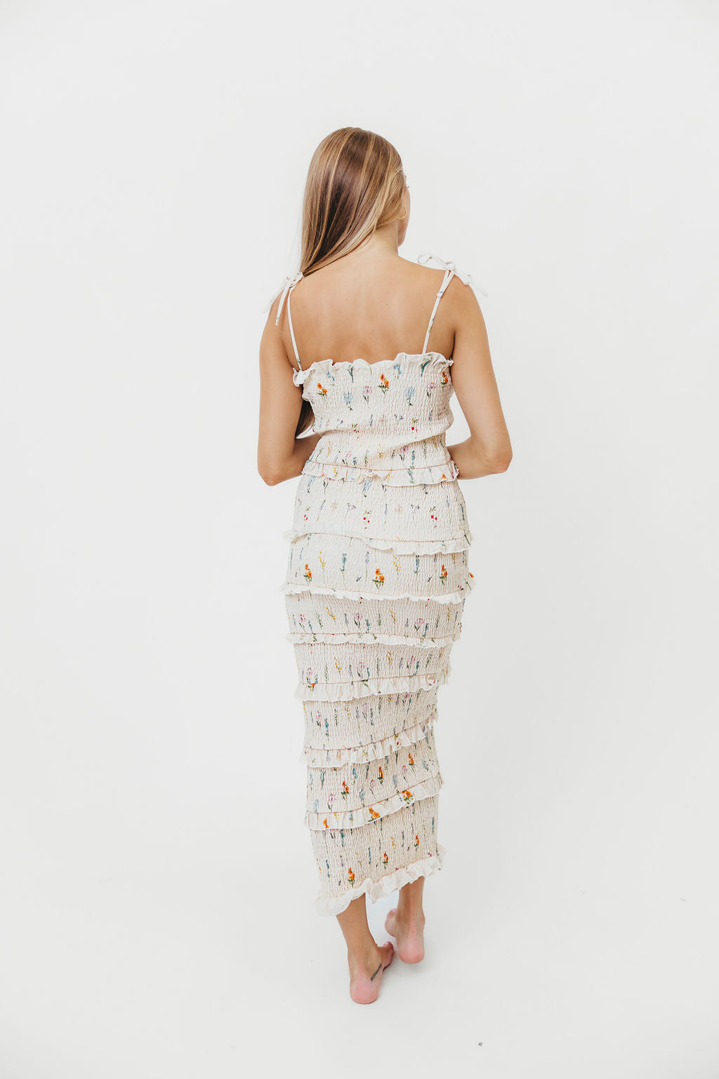 Cypress Smocked Midi Dress in Floral