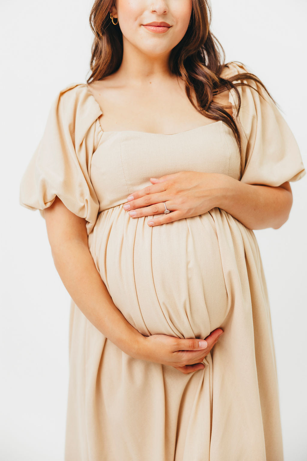 Hamilton Midi Dress in Taupe - Bump Friendly (S-2XL)