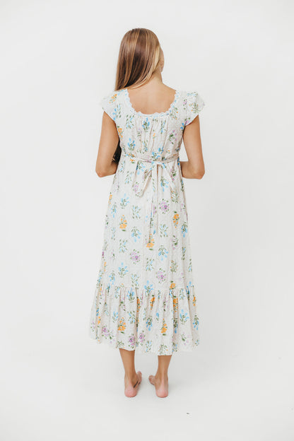 Chala Maxi Dress in Cream Floral