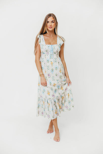 Chala Maxi Dress in Cream Floral