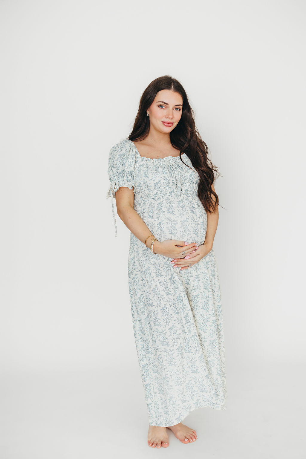 100% Cotton Savanna Steppe Dress in Blue- Bump Friendly & Inclusive Sizing