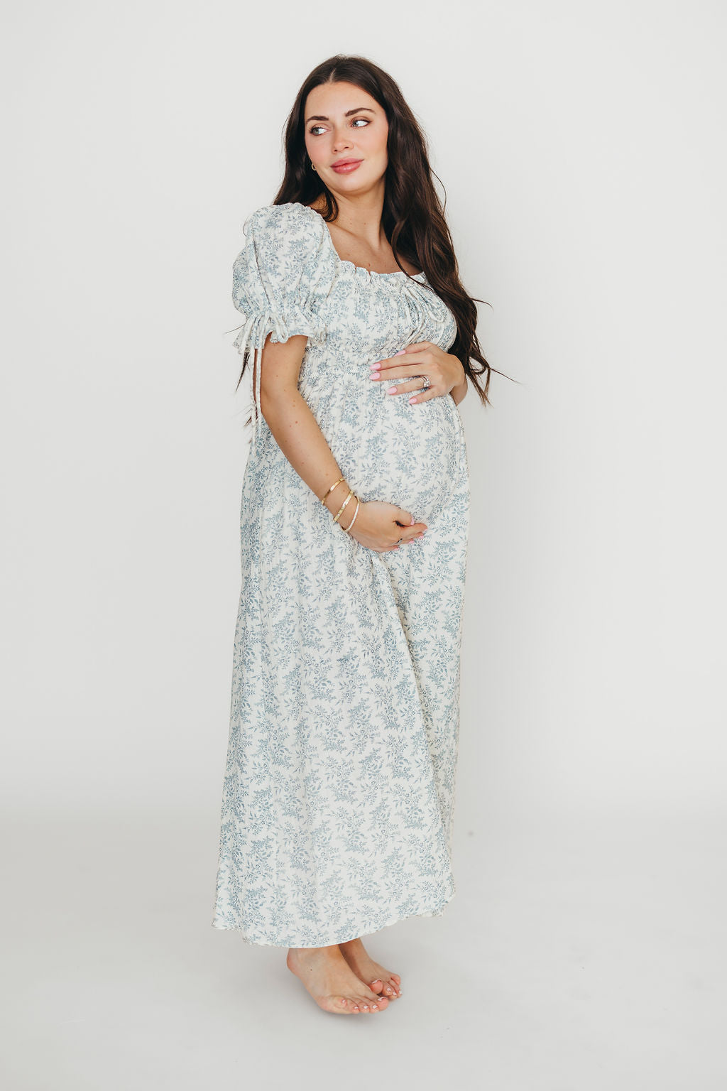 100% Cotton Savanna Steppe Dress in Blue- Bump Friendly & Inclusive Sizing