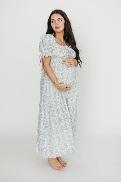 100% Cotton Savanna Steppe Dress in Blue- Bump Friendly & Inclusive Sizing