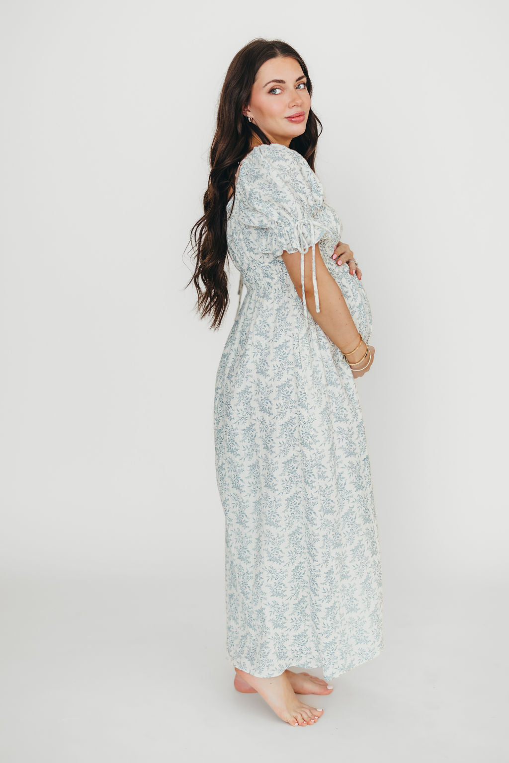 100% Cotton Savanna Steppe Dress in Blue- Bump Friendly & Inclusive Sizing